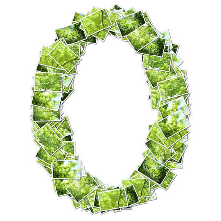 Number geen font, made from green photoの写真素材