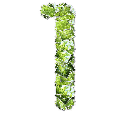 Number geen font, made from green photoの写真素材