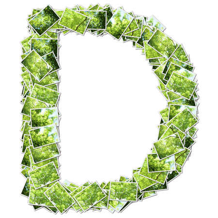 Alphabet green Font, made from green photo.の写真素材