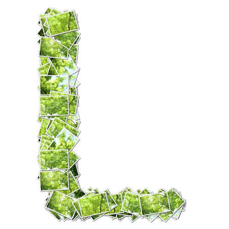 Alphabet green Font, made from green photo.の写真素材