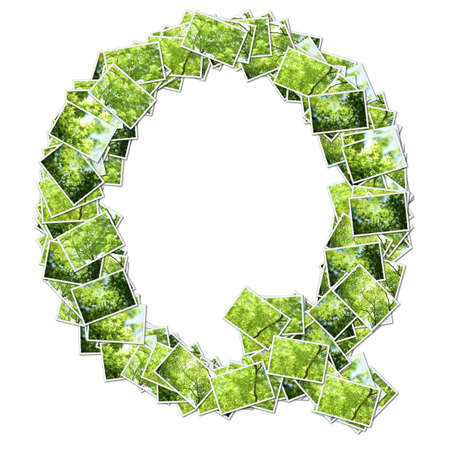 Alphabet green Font, made from green photo.の写真素材