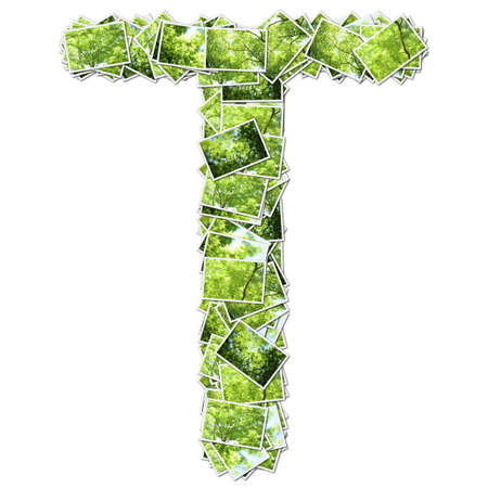 Alphabet green Font, made from green photo.の写真素材