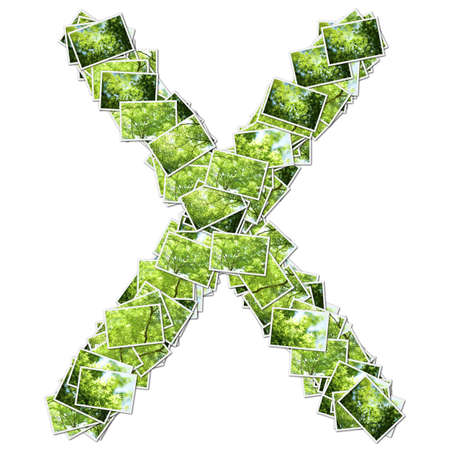 Alphabet green Font, made from green photo.の写真素材