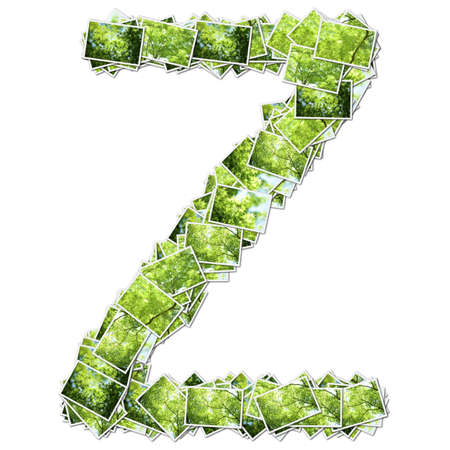 Alphabet green Font, made from green photo.の写真素材