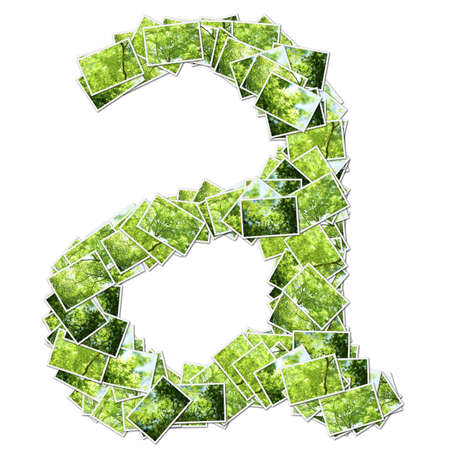 Alphabet green Font, made from green photo.の写真素材
