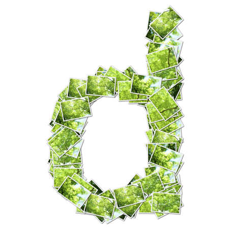 Alphabet green Font, made from green photo.の写真素材