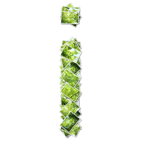 Alphabet green Font, made from green photo.の写真素材