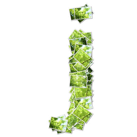 Alphabet green Font, made from green photo.の写真素材