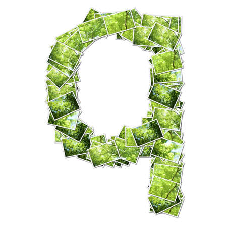 Alphabet green Font, made from green photo.の写真素材
