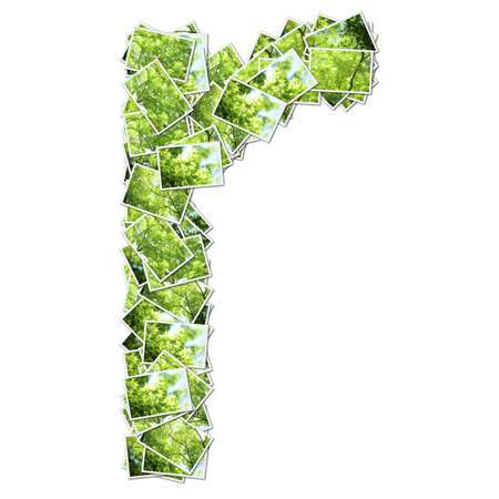 Alphabet green Font, made from green photo.の写真素材