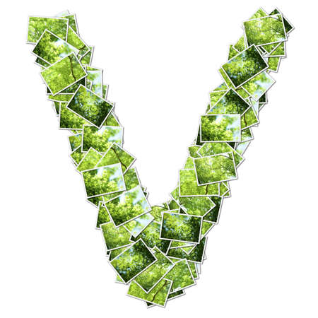 Alphabet green Font, made from green photo.の写真素材
