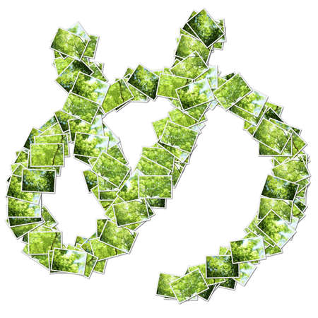 Japanese Characters hiragana, made from green photo.の写真素材