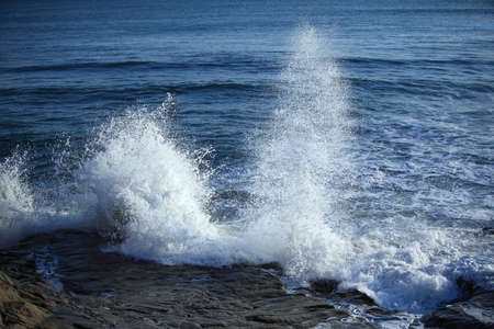 Big sea wave on a windy dayの写真素材