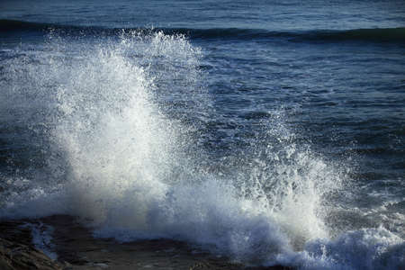 Big sea wave on a windy dayの写真素材