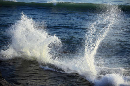 Big sea wave on a windy dayの写真素材