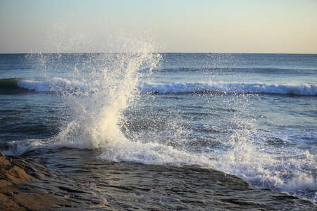 Big sea wave on a windy dayの写真素材