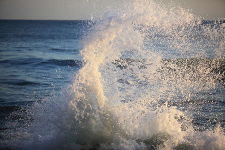 Big sea wave on a windy dayの写真素材