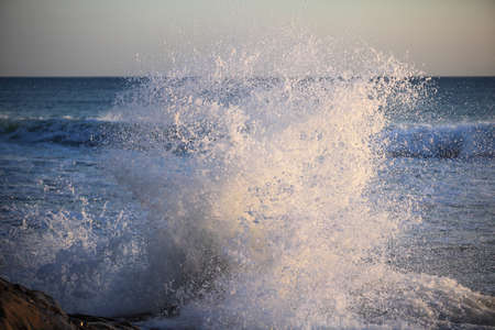 Big sea wave on a windy dayの写真素材