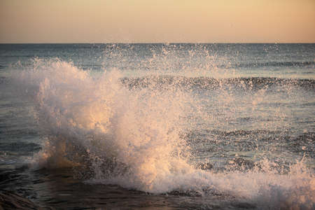 Big sea wave on a windy dayの写真素材