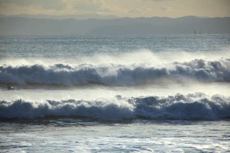 Big sea wave on a windy dayの写真素材