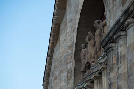 European Sculptures in the side of the Basel train stationのeditorial素材