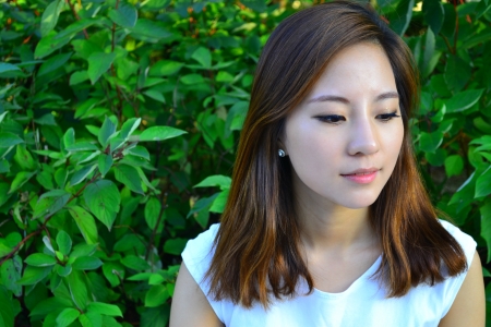 Attractive Young Asian Woman s Portrait の写真素材