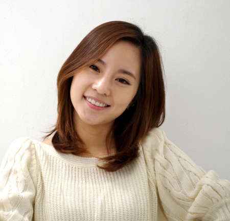 Close-up of a gorgeous young womanの写真素材