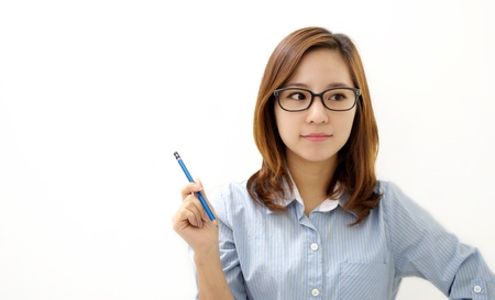 Businesswoman thinkingの写真素材