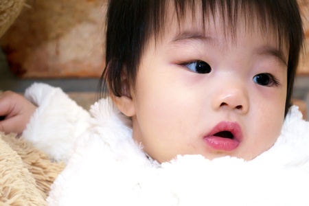 One year old asian cute little girlの写真素材