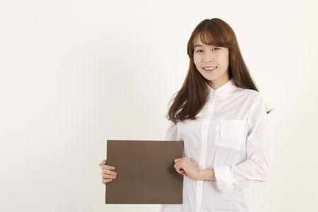 Showing businesswomanの写真素材