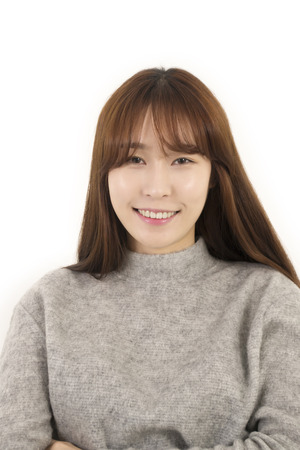 Portrait of young asian female studentの写真素材