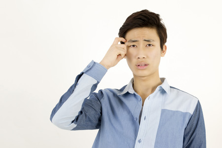 Asian businessman worry somethingの写真素材