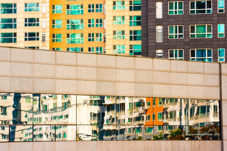 Colorful buildings in Seoul, Koreaの写真素材