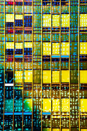 Distortion from windows of modern buildingの写真素材