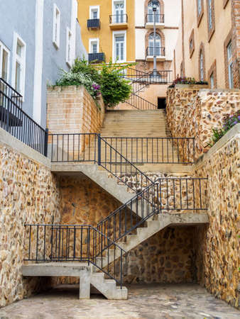 Stairs leading up to the house on the hill in Khao Yai, Thailandの素材