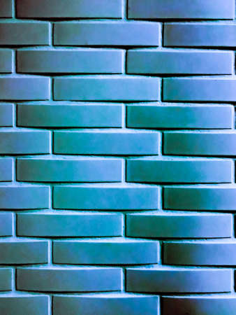 Modern brick wall texture in turquoise for background useの写真素材