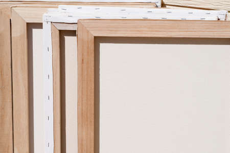 Backs of stretched canvasesの写真素材