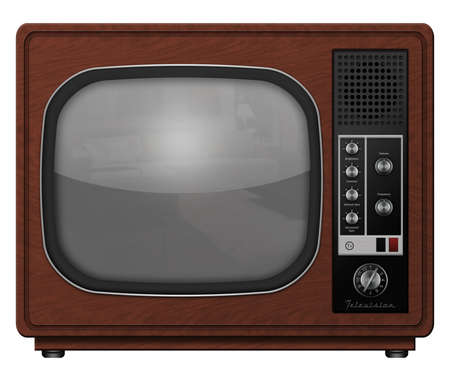 Computer illustration of a vintage tv.の写真素材