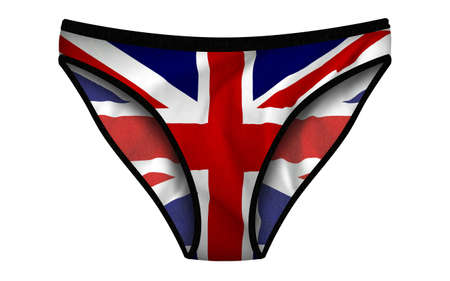 Computer illustration of United Kingdom Flag panties.の写真素材