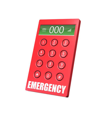 3d render of an emergency keypad with abstract background.