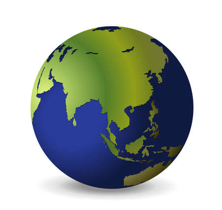 illustration of the globe, Asiaのイラスト素材