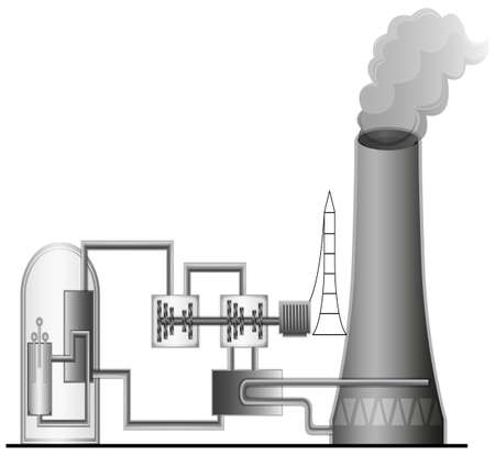 Illustration of the Nuclear Power Plantのイラスト素材