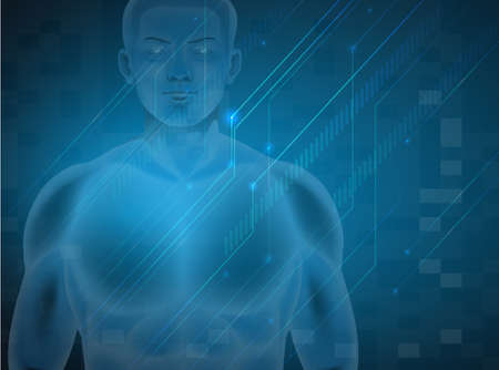 Illustration of the male human DNAのイラスト素材