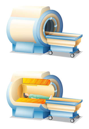 Illustration of the Magnetic resonance imaging machineのイラスト素材