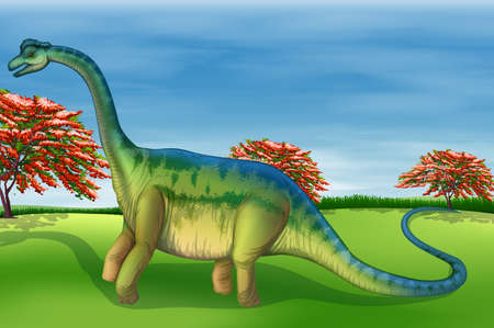 Illustration showing the Brachiosaurusのイラスト素材