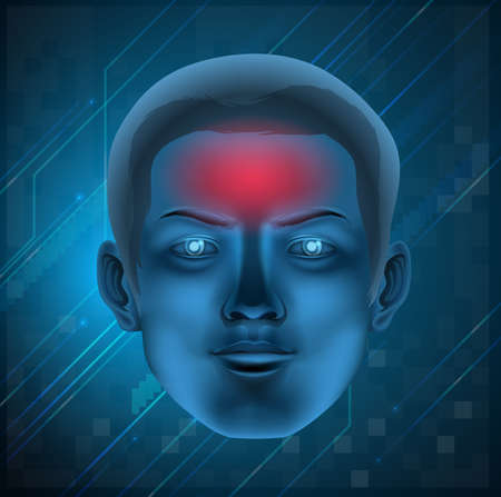 Illustration of a headache conceptのイラスト素材