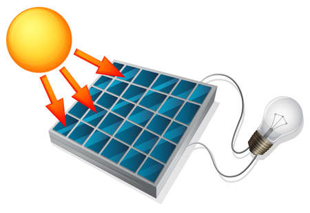 Illustration showing the solar cell conceptのイラスト素材