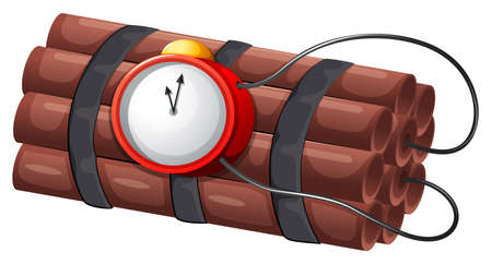 Illustration of an explosive bomb on a white backgroundのイラスト素材