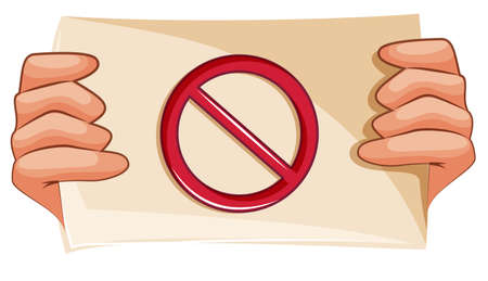 Illustration of a banned sign on a white backgroundのイラスト素材