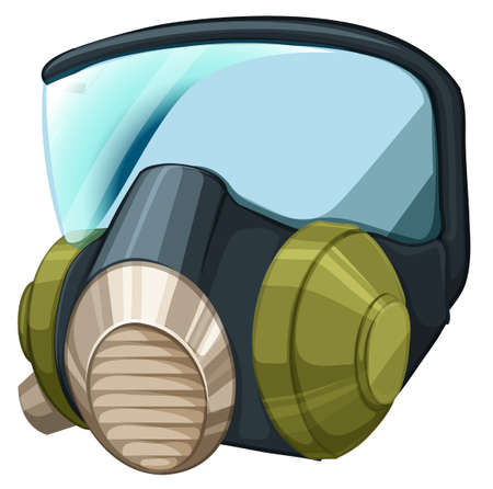 Illustration of a self-contained breathing apparatus on a white backgroundのイラスト素材